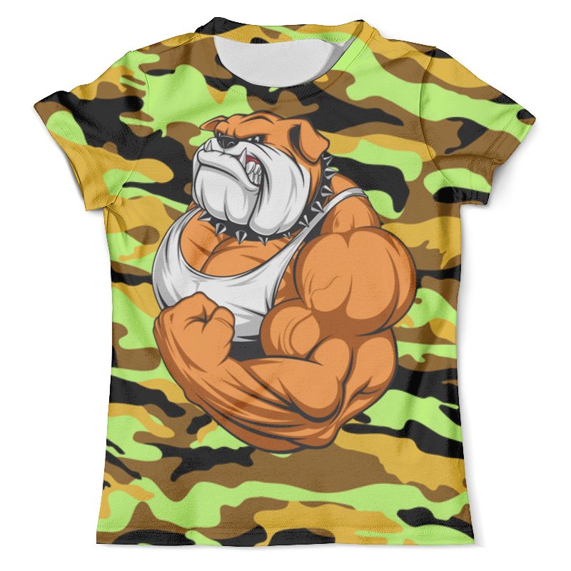 Printio Футболка с полной запечаткой (мужская) Bulldog (camouflage)