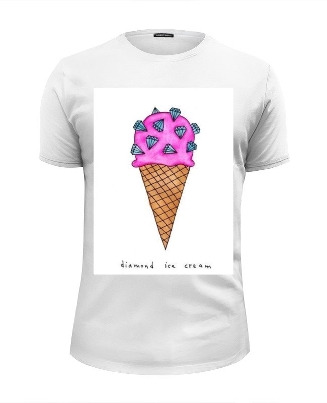 Printio Футболка Wearcraft Premium Slim Fit Diamond ice cream