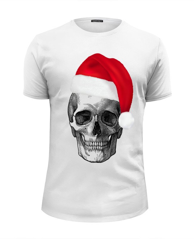 Printio Футболка Wearcraft Premium Slim Fit Skull happy new year